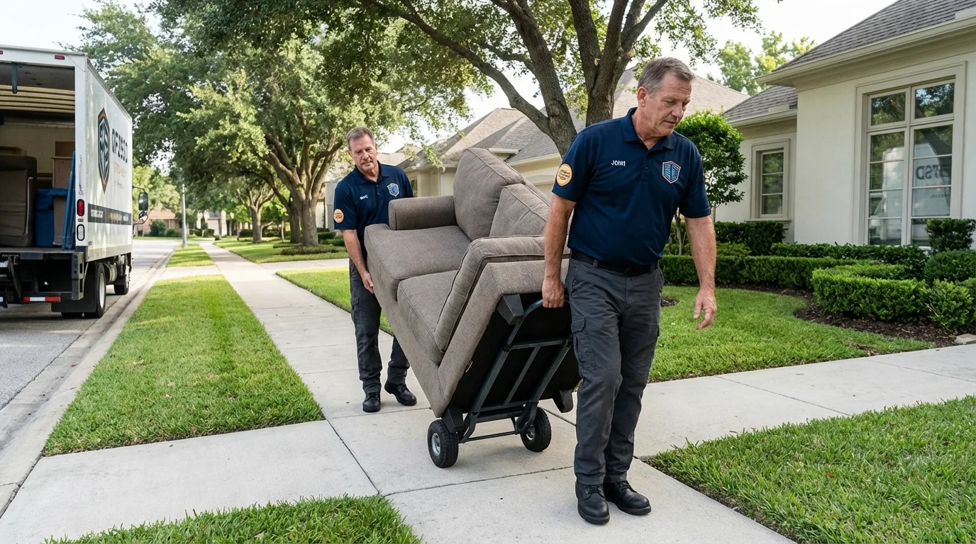 Local residential moving crew loading furniture in Independence, MO